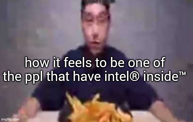 intel ad invented | how it feels to be one of the ppl that have intel® inside™ | image tagged in are these fries | made w/ Imgflip meme maker