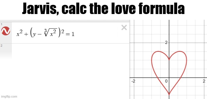 Jarvis, calc the love formula | made w/ Imgflip meme maker