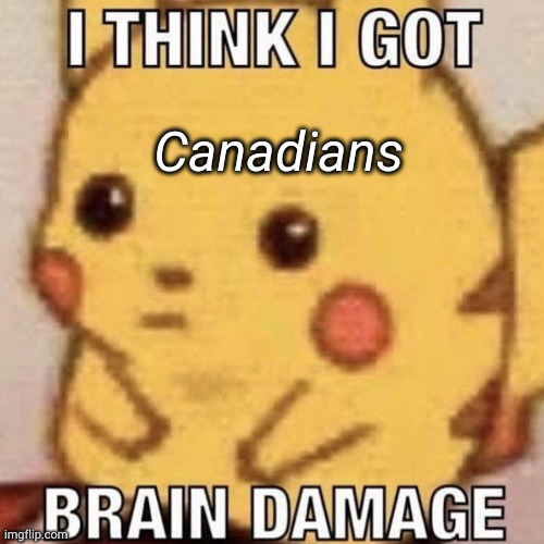 brain damage | Canadians | image tagged in brain damage | made w/ Imgflip meme maker