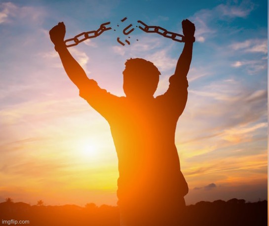 image tagged in guy breaking chains | made w/ Imgflip meme maker