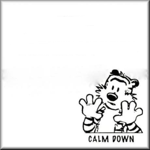 Calvin and Hobbes calm down Blank Meme Template