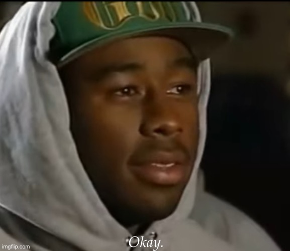 Tyler the creator okay | Okay. | image tagged in tyler the creator okay | made w/ Imgflip meme maker