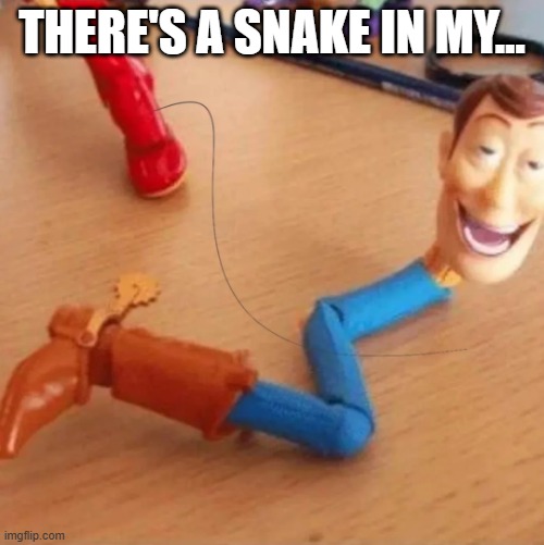 Cursed Woody | THERE'S A SNAKE IN MY... | image tagged in cursed image | made w/ Imgflip meme maker