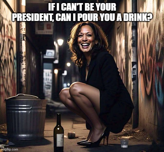 She is so into ♻ | IF I CAN'T BE YOUR PRESIDENT, CAN I POUR YOU A DRINK? | image tagged in funny memes,kamala harris,funny meme,political memes,donald trump approves | made w/ Imgflip meme maker