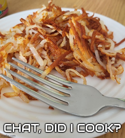 istg do not bitch about them being overcooked i like them crunchy | CHAT, DID I COOK? | made w/ Imgflip meme maker