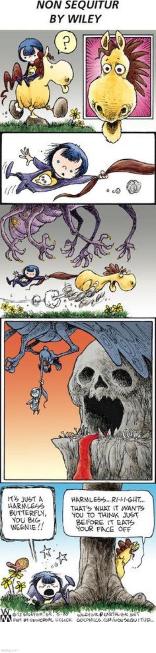 image tagged in comics,non sequitur,danae and lucy,killer butterfly | made w/ Imgflip meme maker