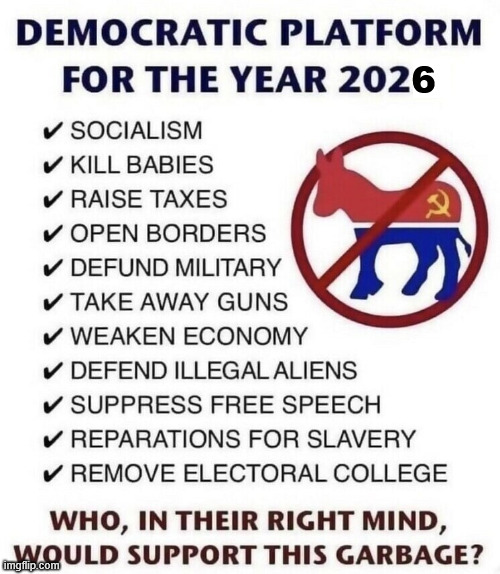 You have to be brain washed to vote for democrats | 6 | image tagged in democrats,2026,same old same old | made w/ Imgflip meme maker