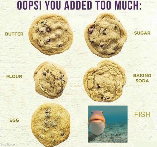 Oops, You Added Too Much | FISH | image tagged in oops you added too much | made w/ Imgflip meme maker