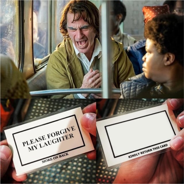Joker please excuse my laughter Blank Meme Template