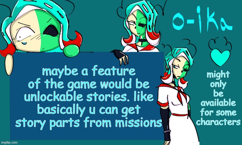 401 temp | might only be available for some characters; maybe a feature of the game would be unlockable stories. like basically u can get story parts from missions | image tagged in 401 temp | made w/ Imgflip meme maker