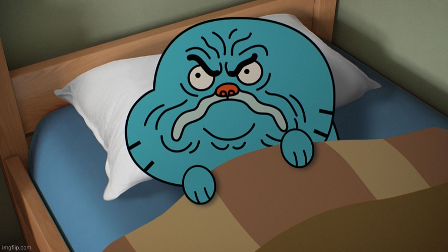 image tagged in grumpy gumball | made w/ Imgflip meme maker