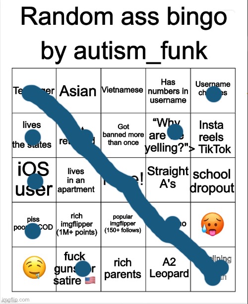 Random Ass Bingo, By Autism | image tagged in random ass bingo by autism | made w/ Imgflip meme maker