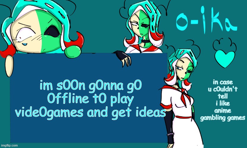 401 temp | in case u c0uldn't tell i like anime gambling games; im s00n g0nna g0 0ffline t0 play vide0games and get ideas | image tagged in 401 temp | made w/ Imgflip meme maker