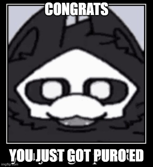 puro'ed | CONGRATS; YOU JUST GOT PURO'ED | image tagged in puro'ed | made w/ Imgflip meme maker