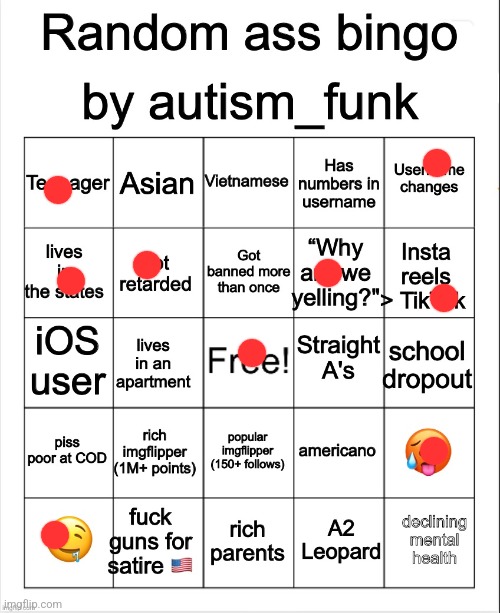 Random Ass Bingo, By Autism | image tagged in random ass bingo by autism | made w/ Imgflip meme maker