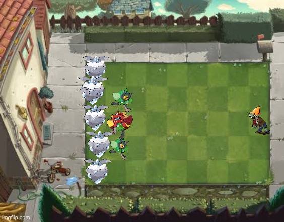 Pokemon Vs Zombies.mp3 | image tagged in pvz lawn,plants vs zombies,pvz | made w/ Imgflip meme maker