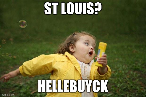Connor Hellebuyck uh oh | ST LOUIS? HELLEBUYCK | image tagged in girl running | made w/ Imgflip meme maker