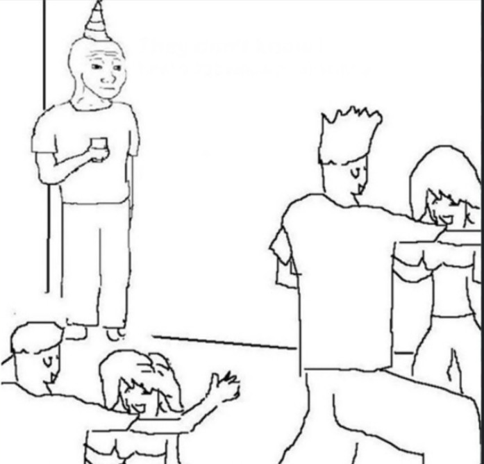 Wojak In the Corner Party Meme Blank Meme Template