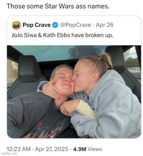 image tagged in jojo siwa,kath ebbs,names,star wars | made w/ Imgflip meme maker