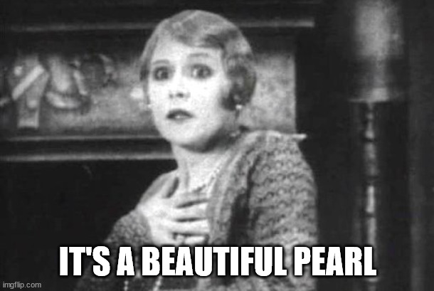 Pearl Clutching | IT'S A BEAUTIFUL PEARL | image tagged in pearl clutching | made w/ Imgflip meme maker