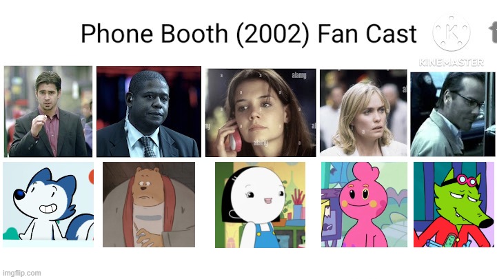 Credit to Mico the Ninjago Fan 2024 for this used | image tagged in meme,memes,spoof cast,phone booth,characters,roles | made w/ Imgflip meme maker