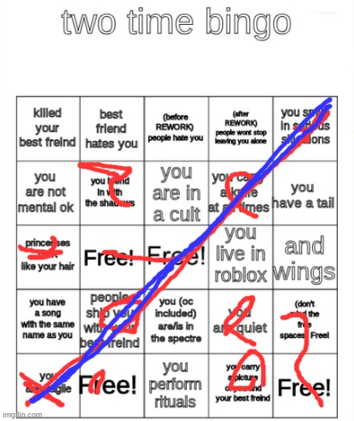 two time bingo | image tagged in two time bingo | made w/ Imgflip meme maker