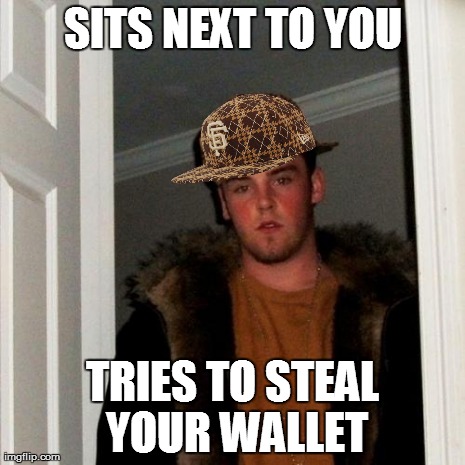 Scumbag Steve Meme | SITS NEXT TO YOU TRIES TO STEAL YOUR WALLET | image tagged in memes,scumbag steve | made w/ Imgflip meme maker