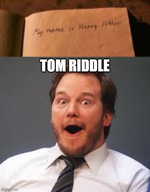 Heeeeelo | TOM RIDDLE | image tagged in my name is harry potter,excited andy | made w/ Imgflip meme maker