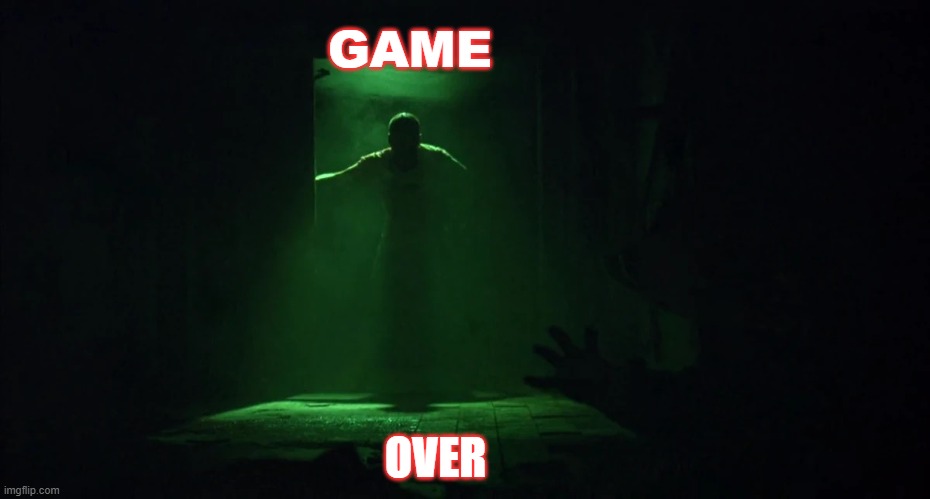 GAME OVER | GAME; OVER | image tagged in game over | made w/ Imgflip meme maker