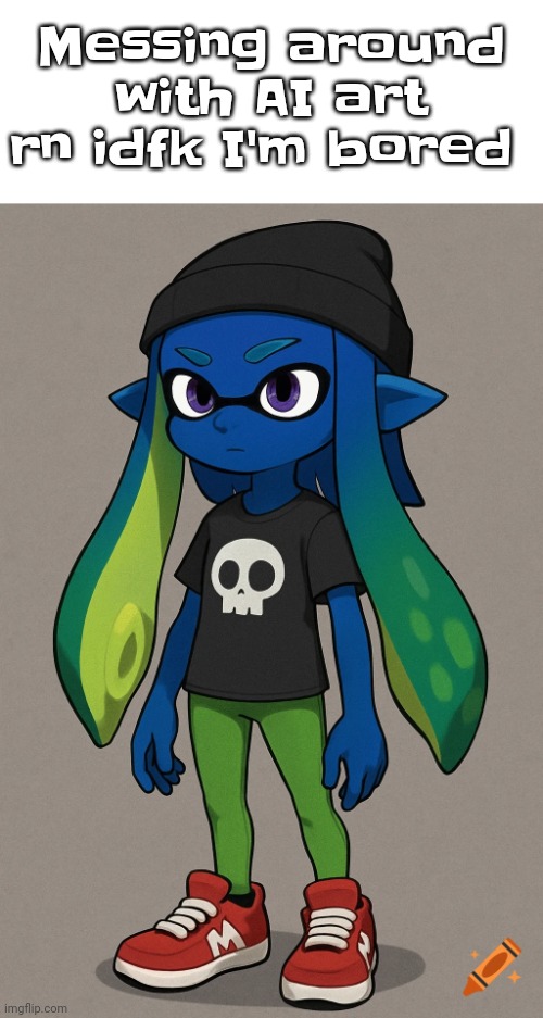 Messing around with AI art rn idfk I'm bored | made w/ Imgflip meme maker