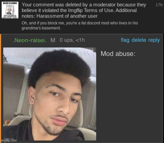 image tagged in mod abuse | made w/ Imgflip meme maker