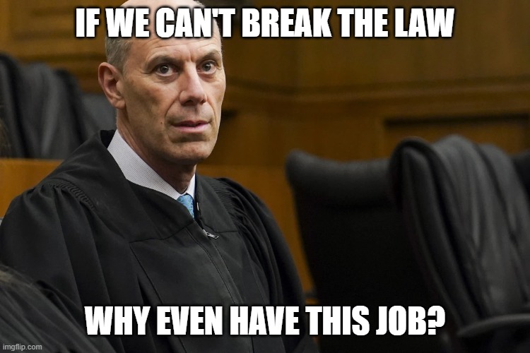 Lunatic Activist Judge James “Jeb” Boasberg | IF WE CAN'T BREAK THE LAW WHY EVEN HAVE THIS JOB? | image tagged in lunatic activist judge james jeb boasberg | made w/ Imgflip meme maker