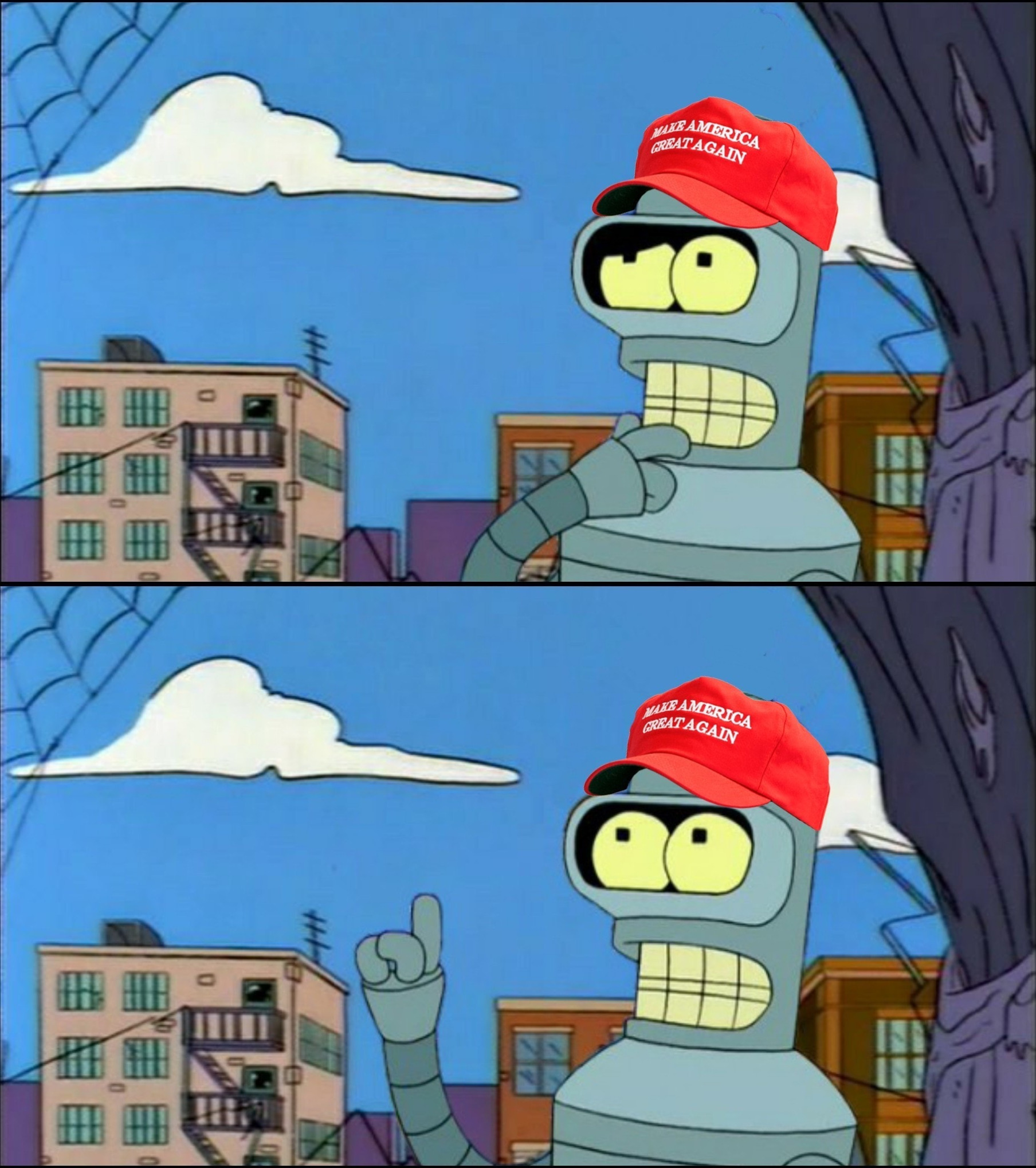 Bender pondering right and wrong Blank Meme Template