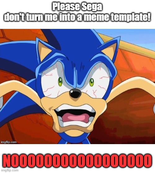 OHhHhH nOOoOo | Please Sega
don't turn me into a meme template! NOOOOOOOOOOOOOOOOO | image tagged in sonic scared face,memes,unfunny,please sega | made w/ Imgflip meme maker