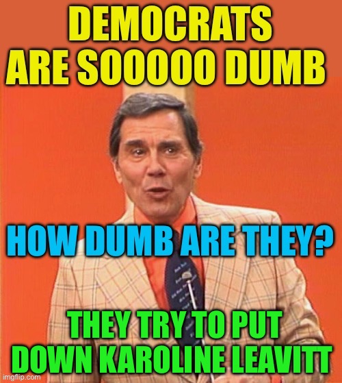 Karoline Leavitt, Superstar | THEY TRY TO PUT DOWN KAROLINE LEAVITT | image tagged in dumb democrats,president trump,trump administration | made w/ Imgflip meme maker