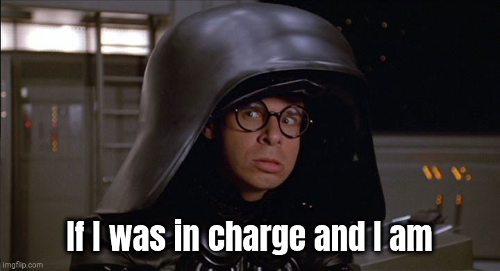 Dark Helmet | If I was in charge and I am | image tagged in dark helmet | made w/ Imgflip meme maker