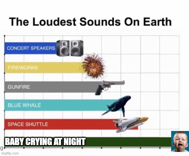 so annoying | BABY CRYING AT NIGHT | image tagged in the loudest sounds on earth,annoying,baby,crying | made w/ Imgflip meme maker