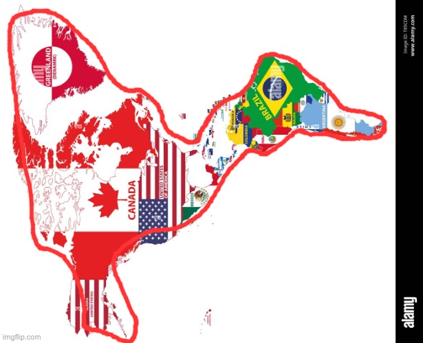 quack quack | image tagged in the americas,duck,geography,memes,wholesome,funny | made w/ Imgflip meme maker