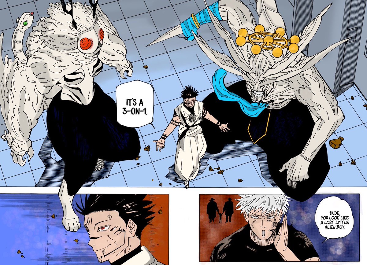 it's a 3 on 1 sukuna vs gojo Blank Meme Template
