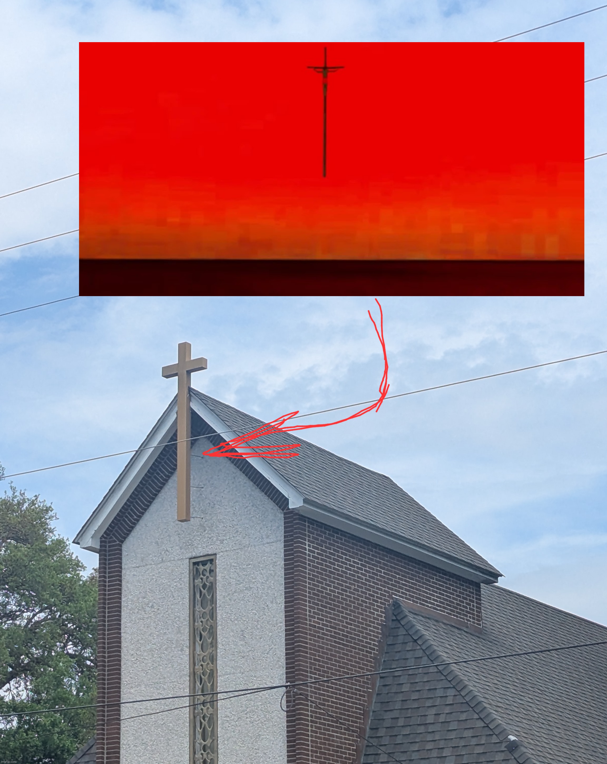 comically long cross | made w/ Imgflip meme maker