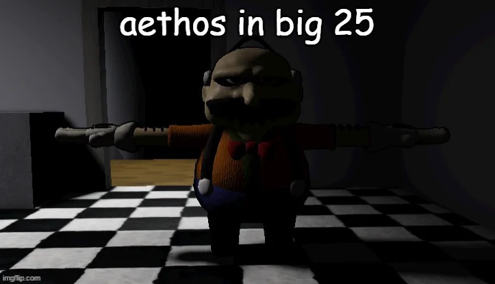 Homeowner T pose | aethos in big 25 | image tagged in homeowner t pose | made w/ Imgflip meme maker