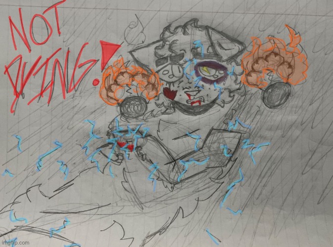 (cw for blood, burns, and bruises) NOT DYING! (*part two of a drawing for my ninjago au*) | made w/ Imgflip meme maker