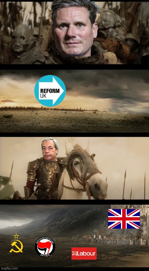 England local elections be like: | image tagged in memes,reform uk,labour,far left,communists voted out,lord of the rings | made w/ Imgflip meme maker
