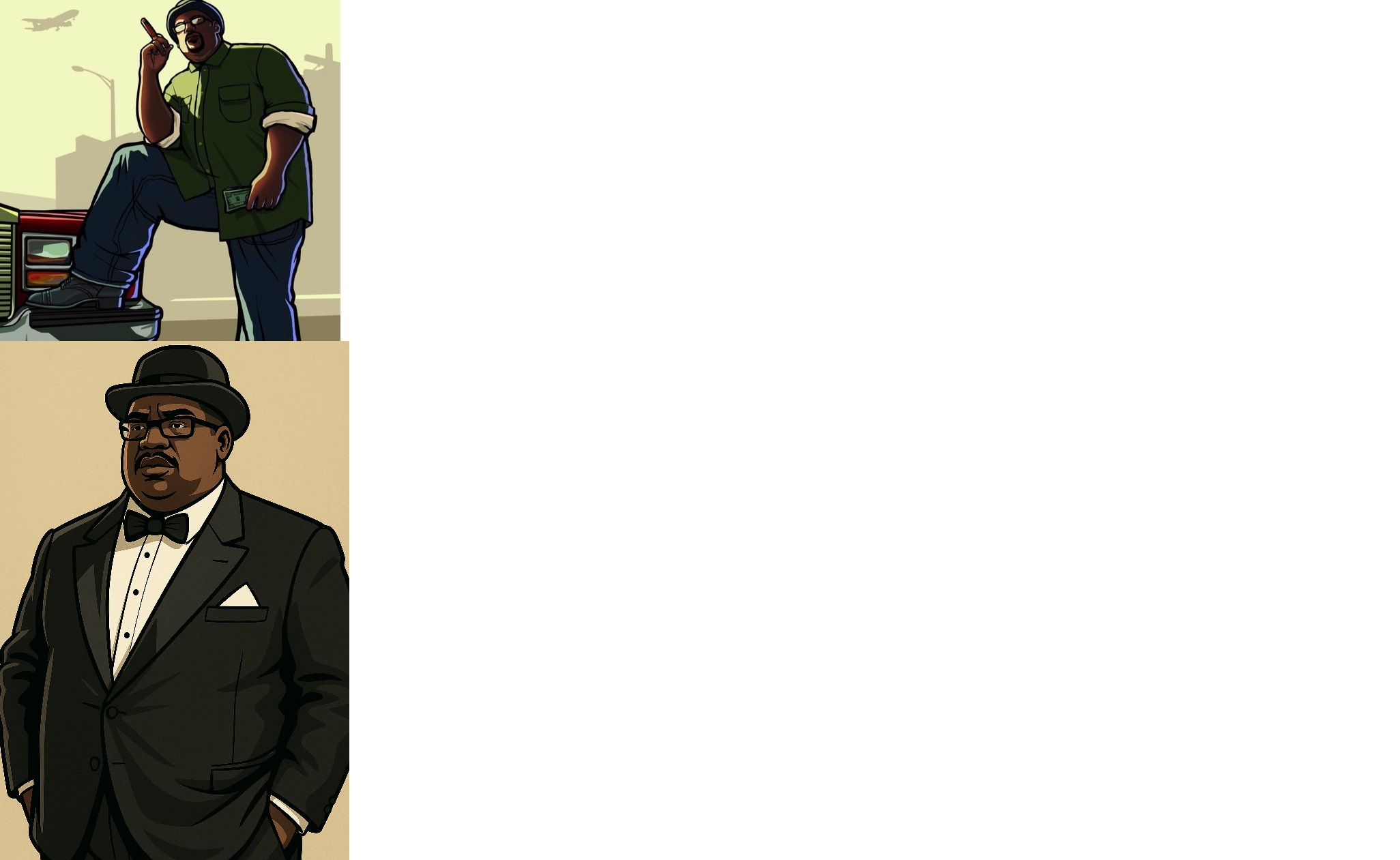Big smoke normal and fancy Blank Meme Template