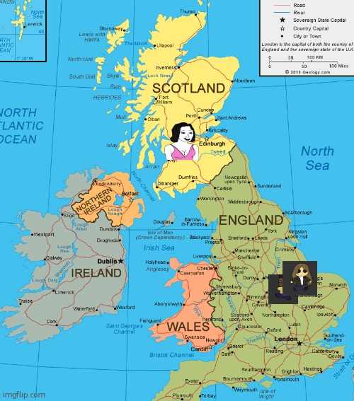 im not sure which city in bagpipe land es is in | image tagged in uk | made w/ Imgflip meme maker