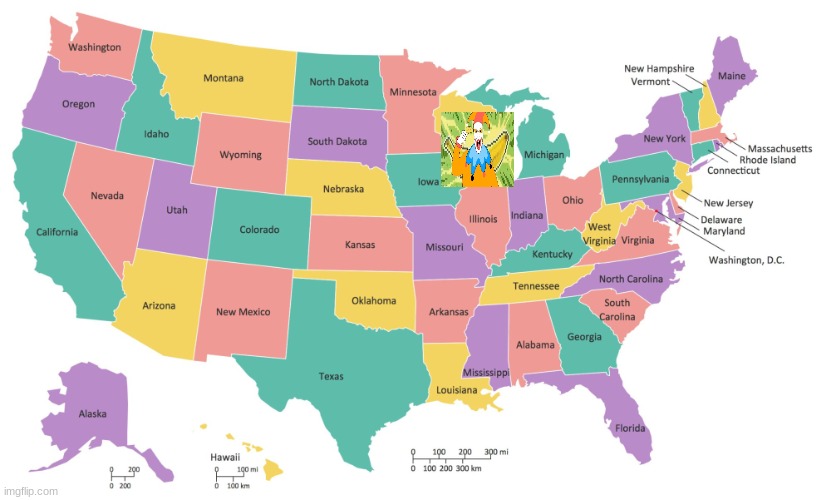 shut up nat I get wi, you get the UP | image tagged in united states map usa states map | made w/ Imgflip meme maker