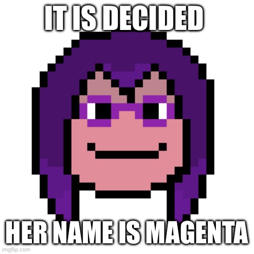 It is done. | IT IS DECIDED; HER NAME IS MAGENTA | made w/ Imgflip meme maker