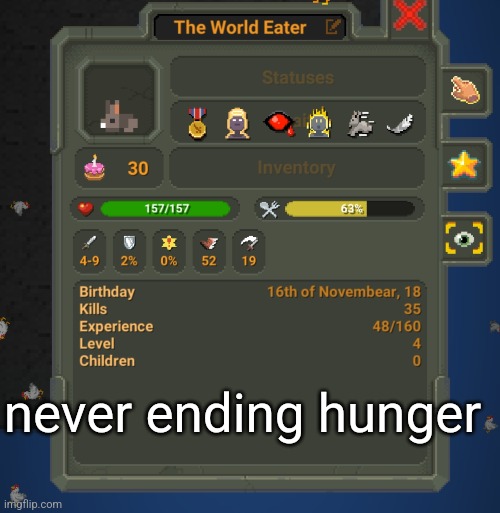 never ending hunger | made w/ Imgflip meme maker