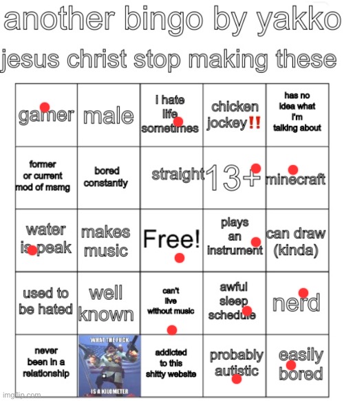 I’m not probably autistic, im just autistic | image tagged in yakko bingo v7 | made w/ Imgflip meme maker