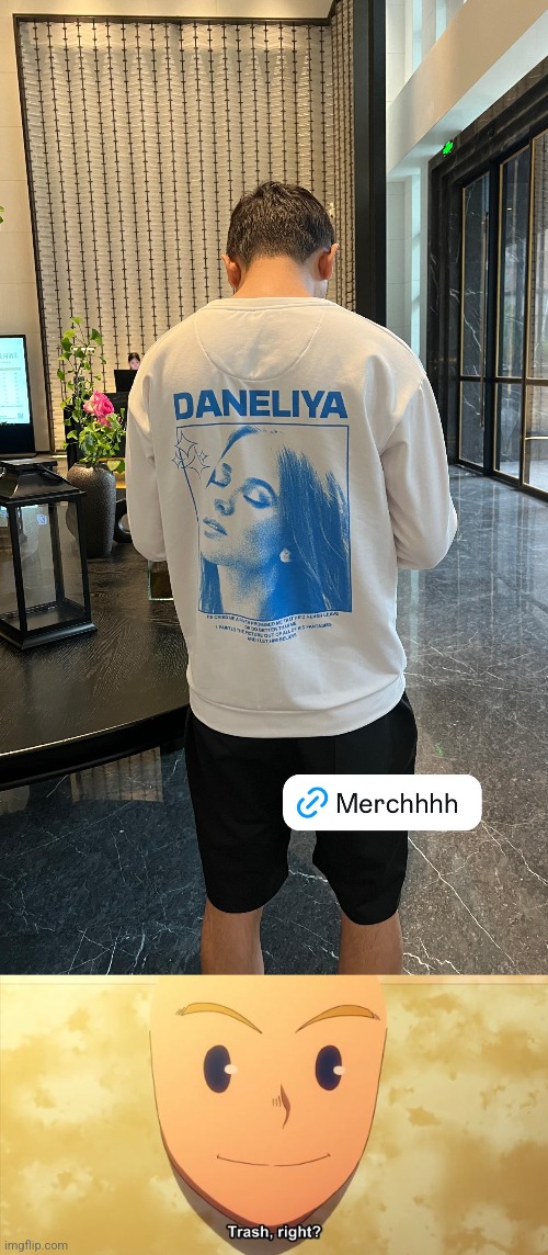 This Daneliya Tuleshova sweater is trash | image tagged in trash right,memes,sweater,daneliya tuleshova sucks | made w/ Imgflip meme maker